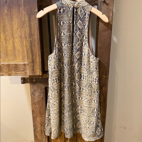 OLIVACEOUS SNAKE PRINT HALTER DRESS - Picture 2 of 5